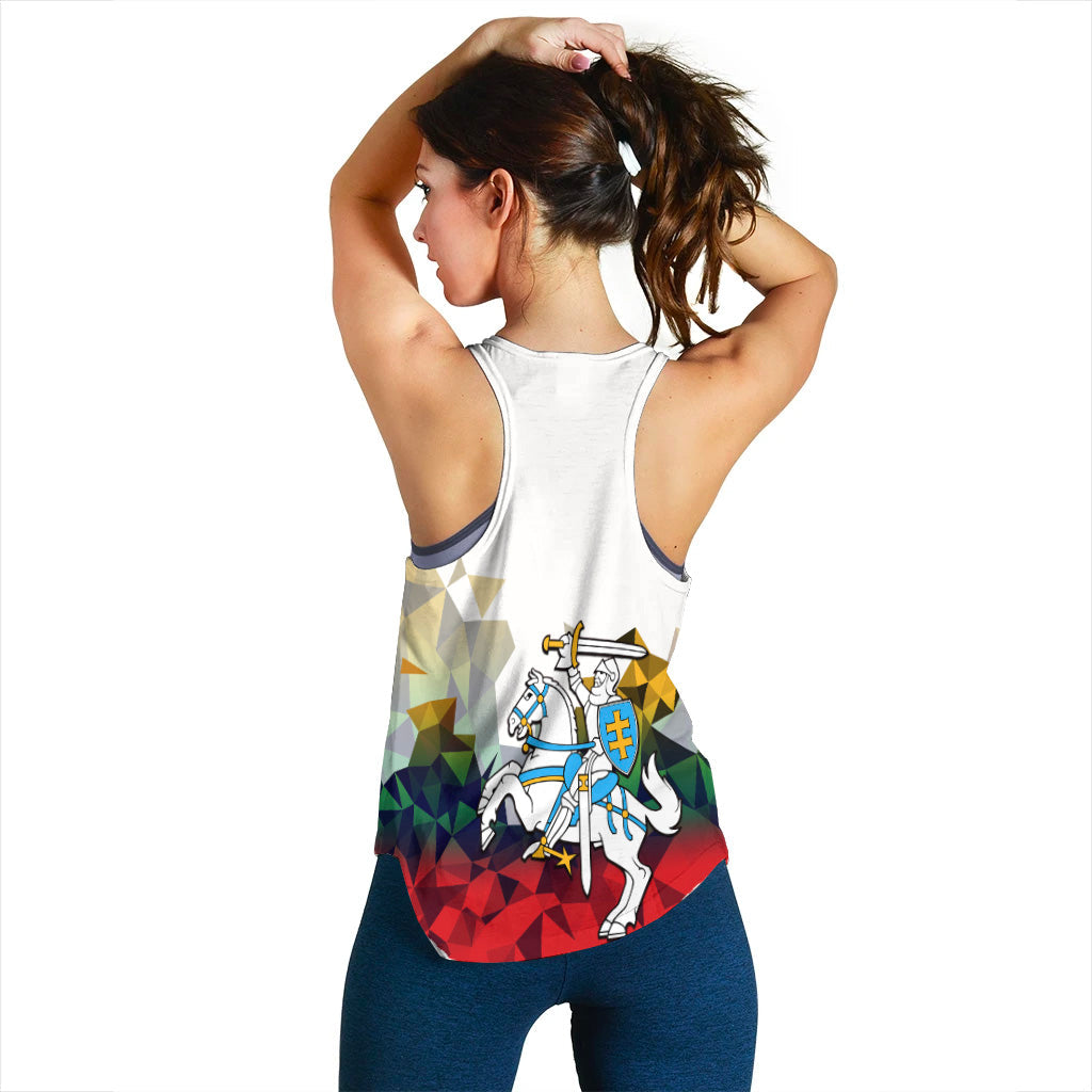 (Custom Personalised) Lithuania Women Tank Top Polygonal Template Style LT6 - Wonder Print Shop