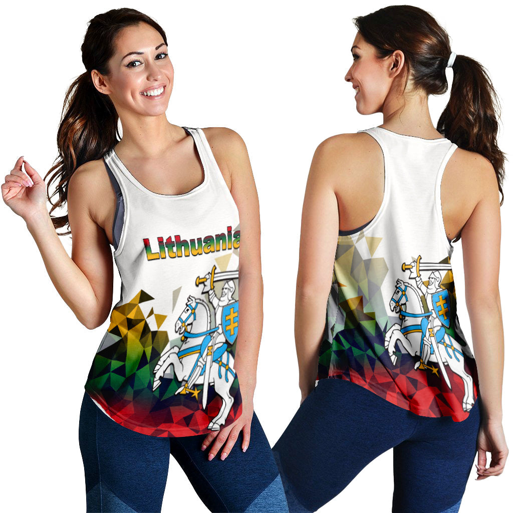(Custom Personalised) Lithuania Women Tank Top Polygonal Template Style LT6 - Wonder Print Shop