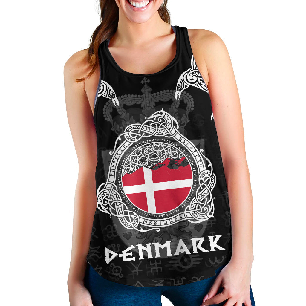Viking Denmark Style Double Raven of Odin Women's Racerback Tank RLT12 - Wonder Print Shop