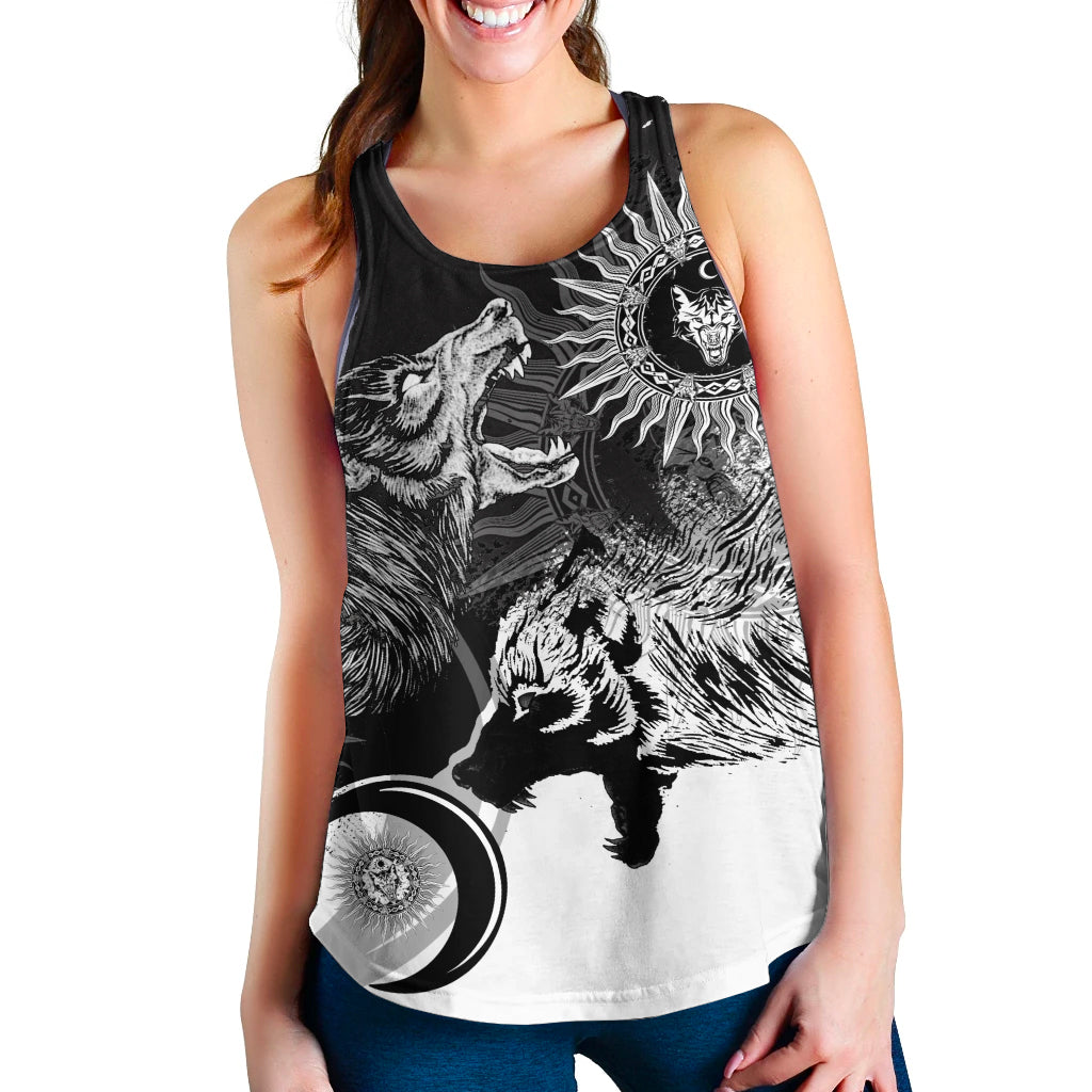Viking Skoll and Hati New Style Women's Racerback Tank RLT12 - Wonder Print Shop
