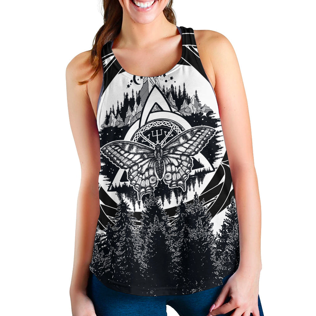 Viking Butterfly Style Celtic Of Pine Forest Women's Racerback Tank RLT12 - Wonder Print Shop