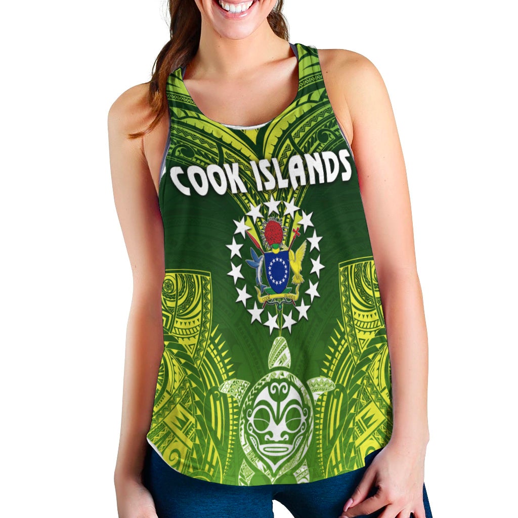 Cook Islands Women Racerback Tank Happy Independence Anniversary LT8 - Wonder Print Shop