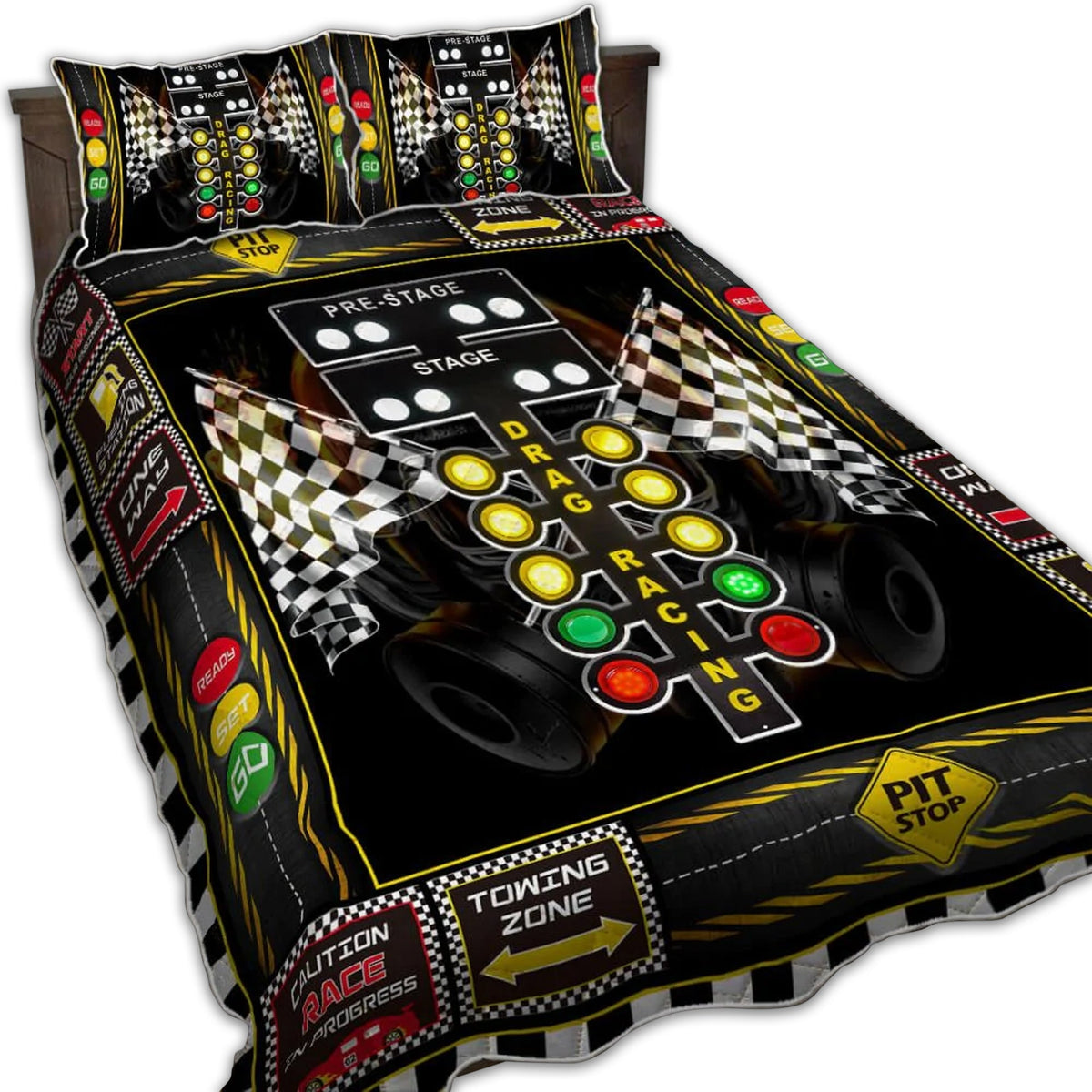 Racing Drag Racing On The Top Quilt Bed Set - Wonder Print Shop
