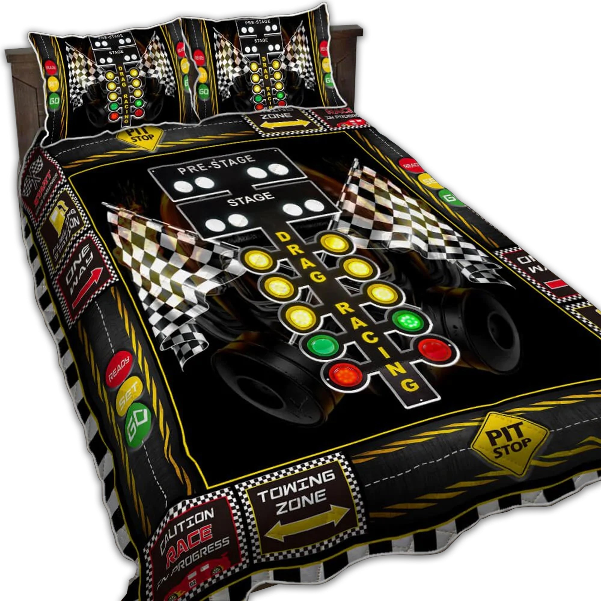 Racing Drag Racing On The Top Quilt Bed Set - Wonder Print Shop