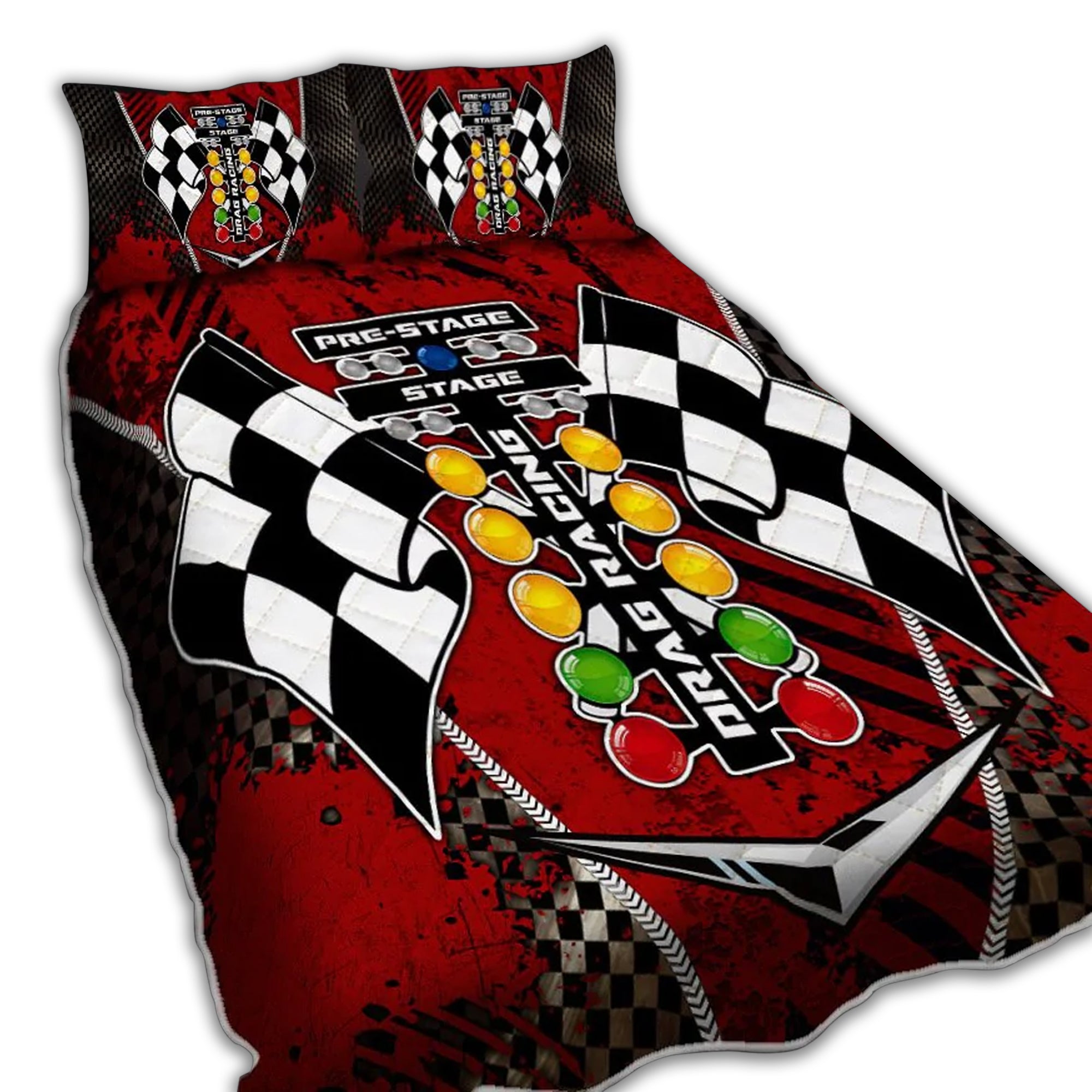 Racing Drag Racing Red Style Quilt Bed Set - Wonder Print Shop