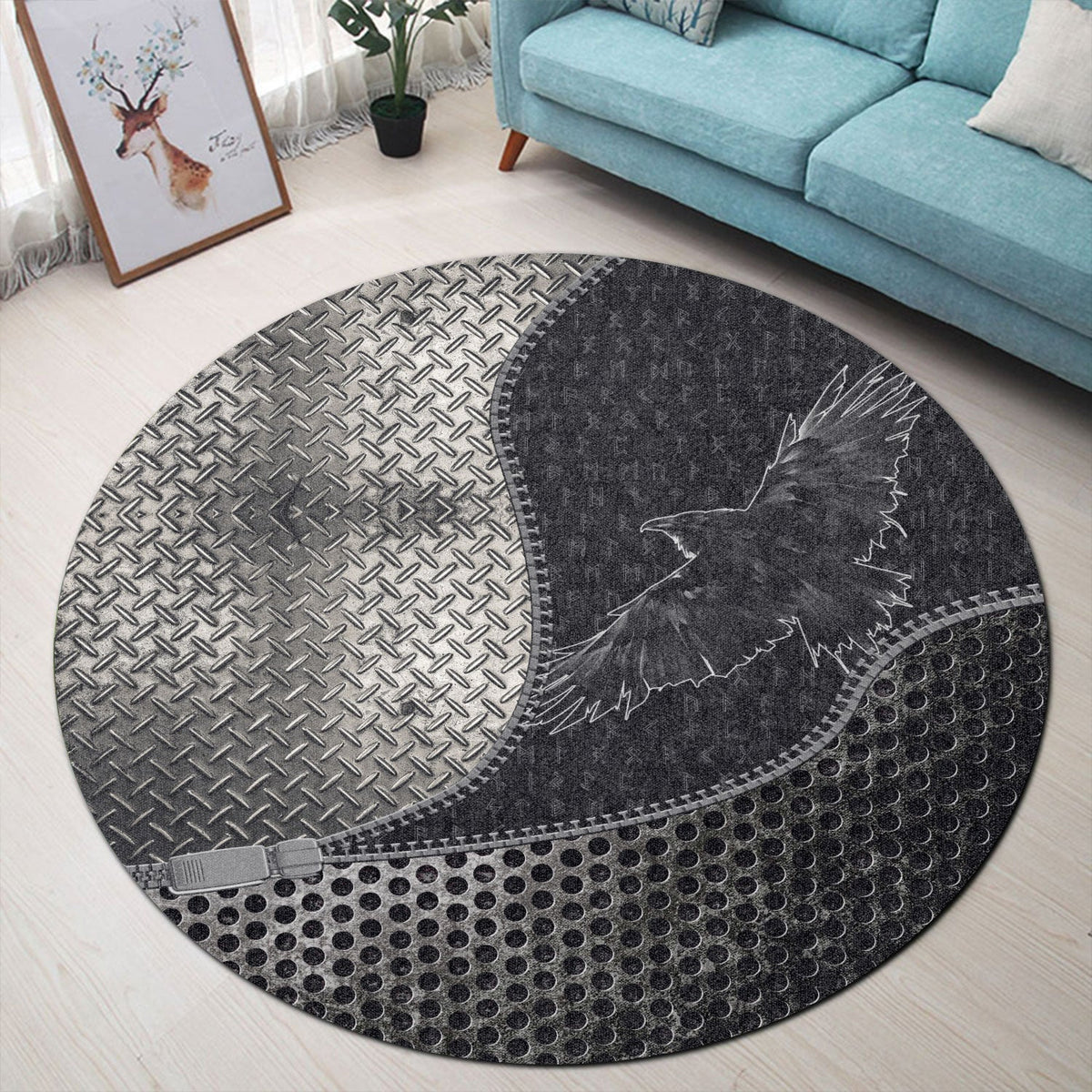 viking-carpet-raven-bird-in-flight-round-carpet