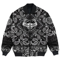 Viking Bomber Jacket Raven With Open Wings Sacred Sign Of Viking with Bandana Paisley Style RLT12 - Wonder Print Shop