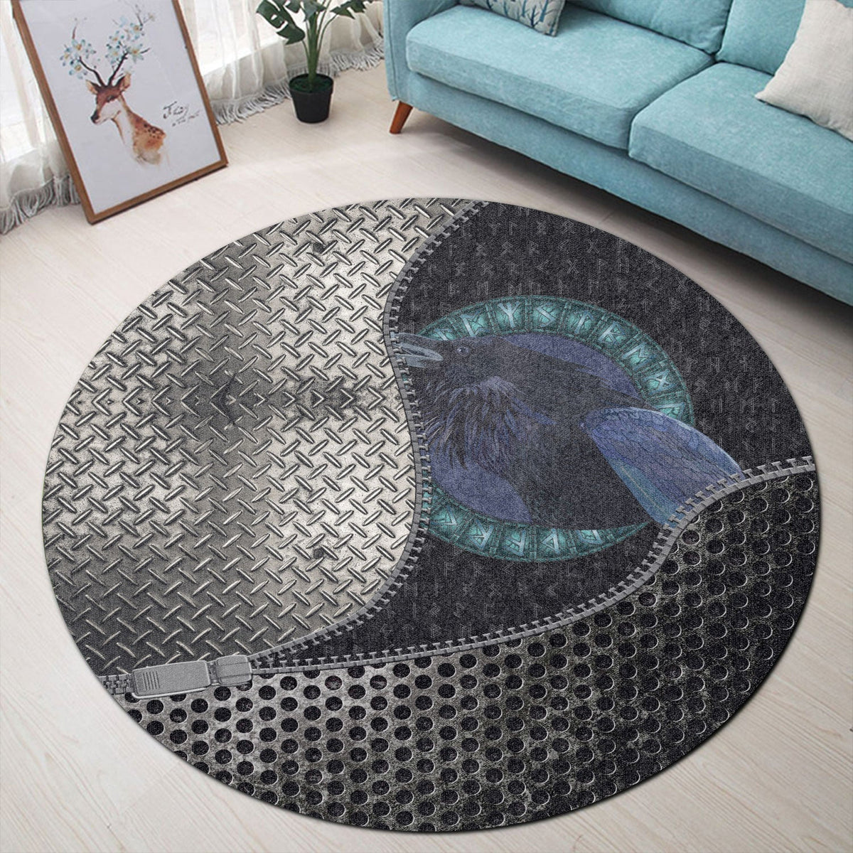 viking-carpet-raven-and-runes-round-carpet