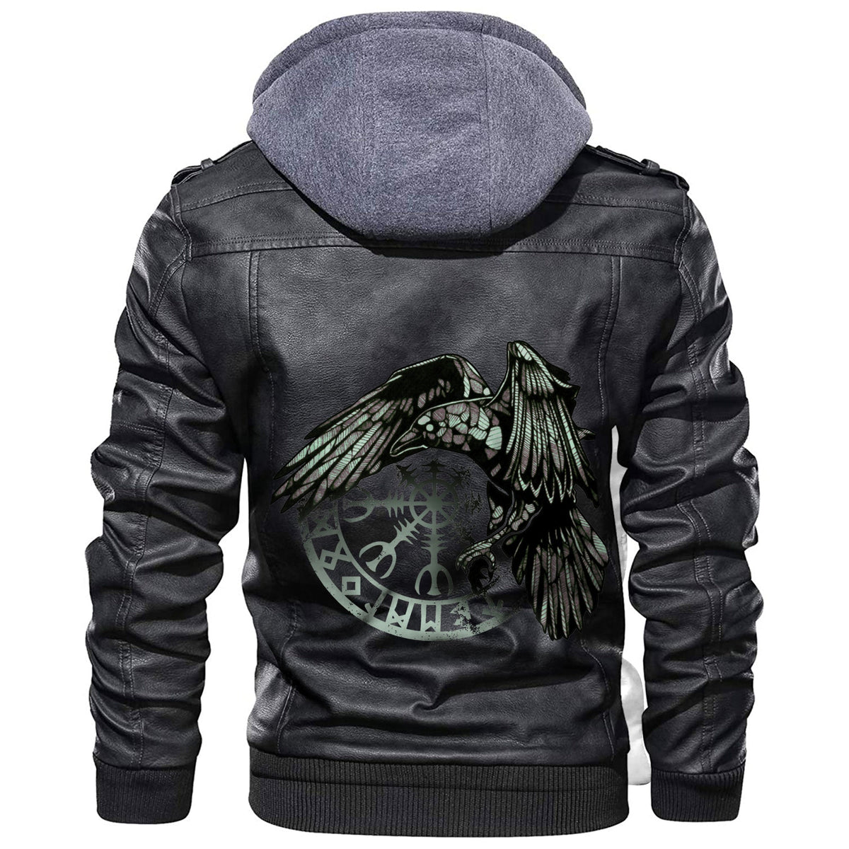 Viking Raven and Vegvisir Leather Jacket RLT12 - Wonder Print Shop