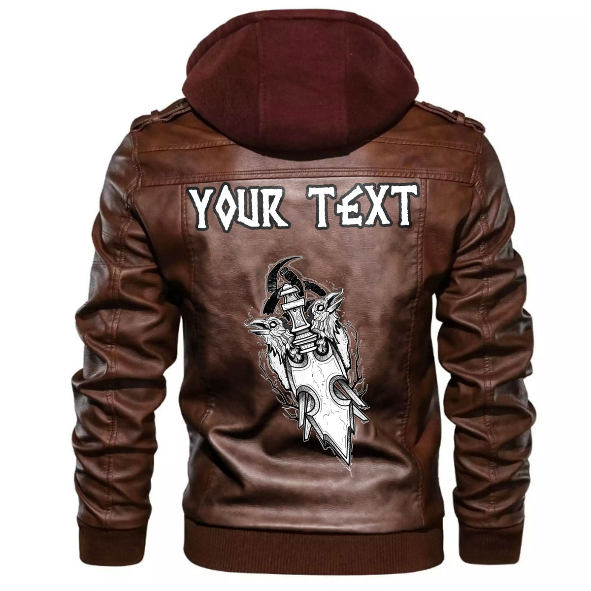 (Custom) Wonder Print Shop - Raven Art Inspired Moves Drawn As A Leather Jacket RLT12 - Wonder Print Shop