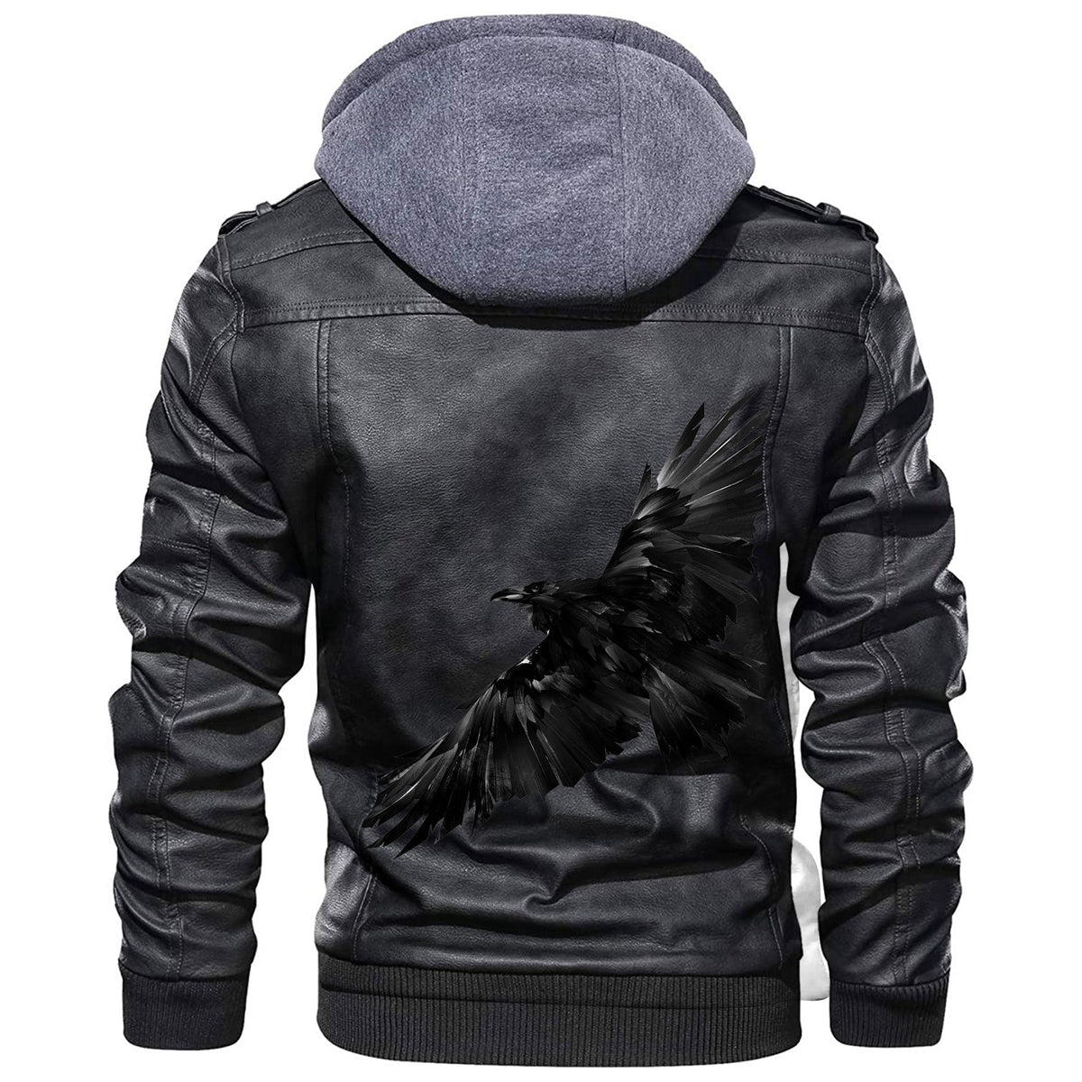 Viking Raven Bird In Flight Leather Jacket RLT12 - Wonder Print Shop