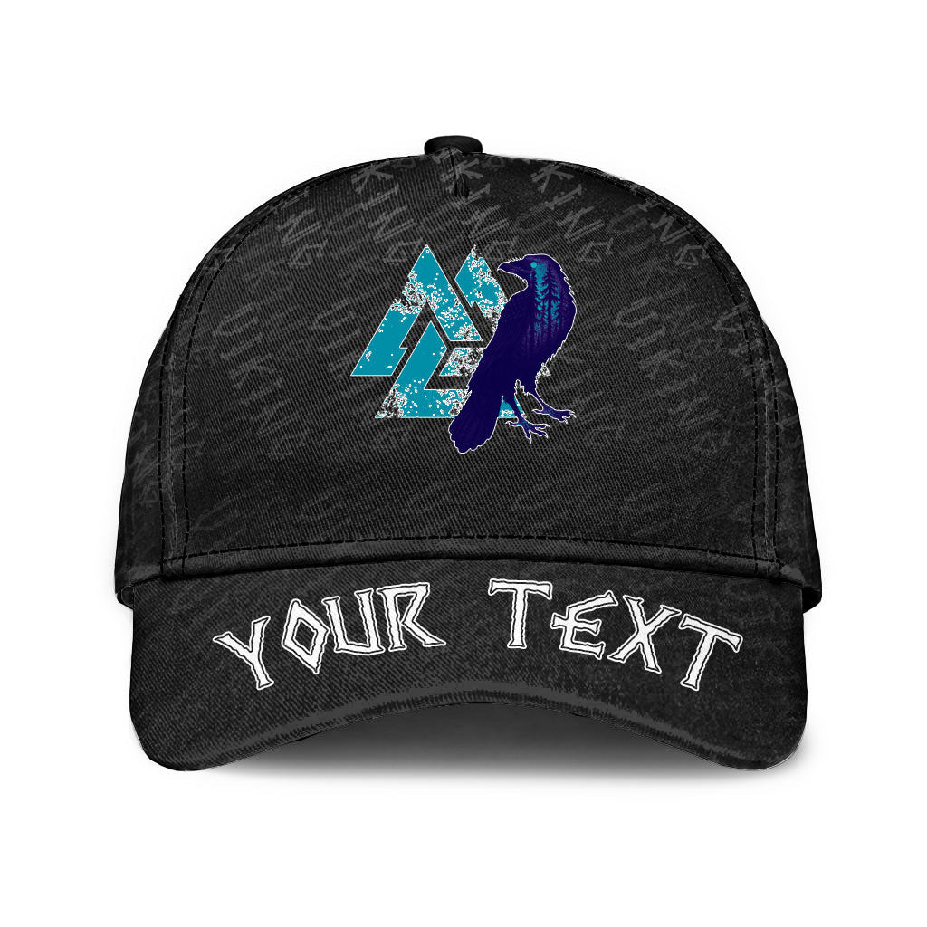 viking-classic-cap-custom-raven-with-open-wings-sacred-sign-of-viking-classic-cap