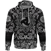 Viking Hoodie Ravens of God Odin with Bandana Paisley Style RLT12 - Wonder Print Shop
