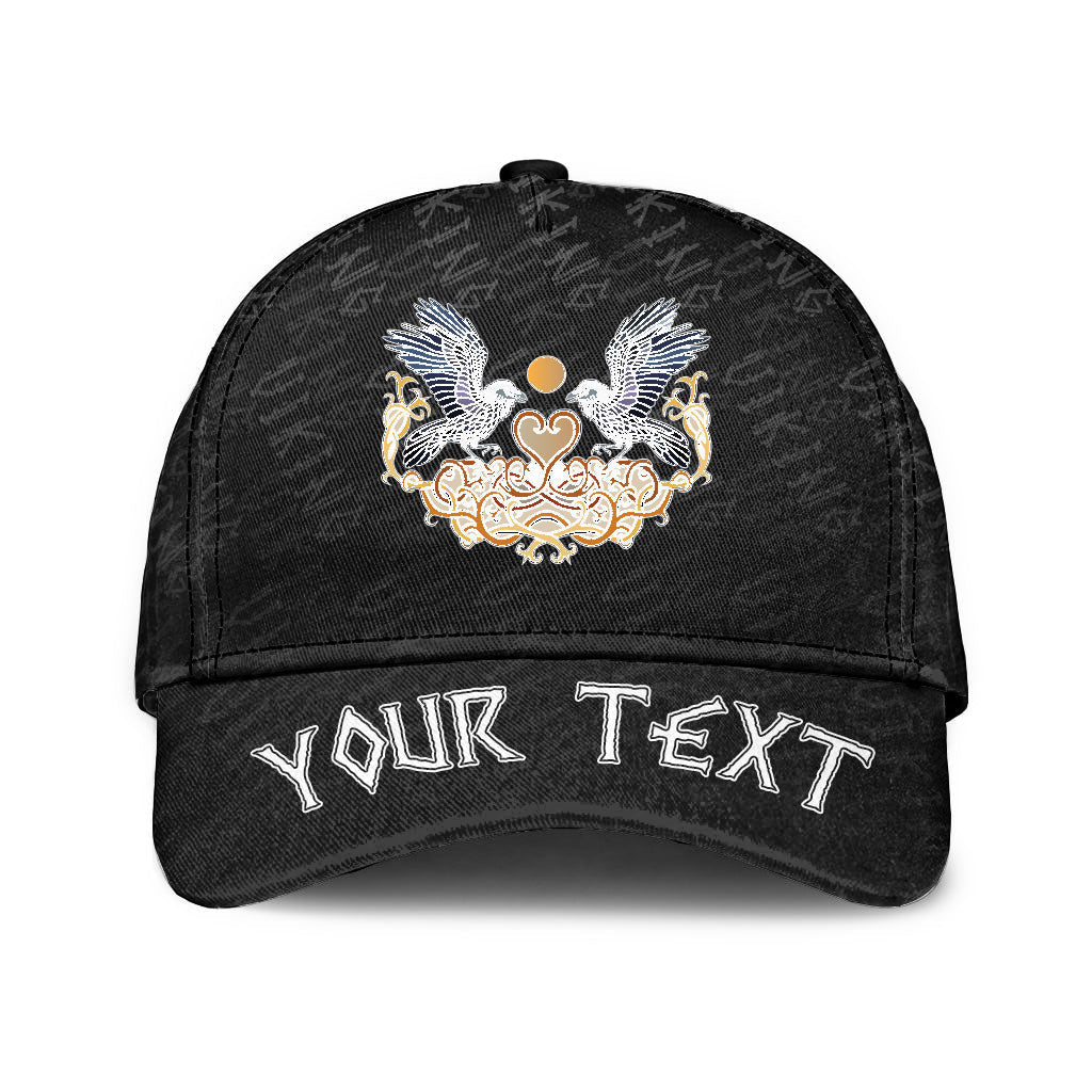 viking-classic-cap-custom-raven-with-open-wings-against-sacred-sign-of-vikings-classic-cap