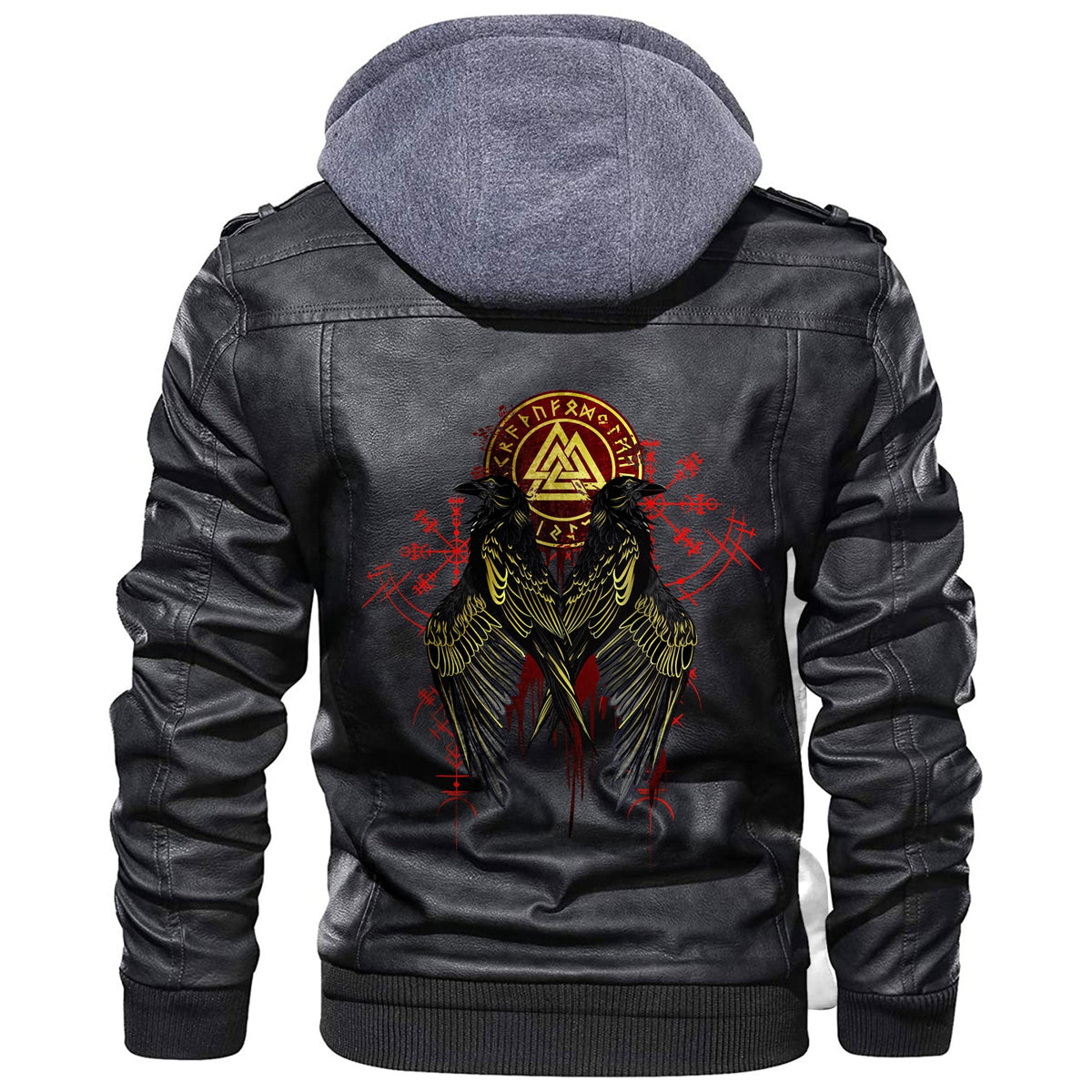 Viking Ravens Valknut Leather Jacket RLT12 - Wonder Print Shop