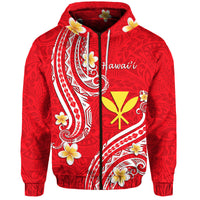 Hawaii Hoodie Red Polynesian Line Style - Wonder Print Shop