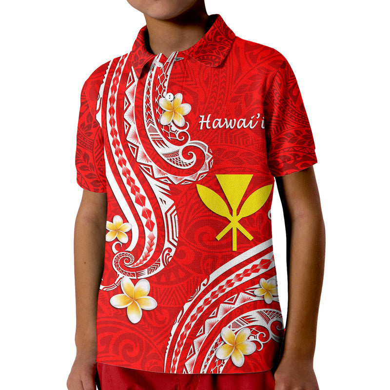 Hawaii Polo Shirt Red Polynesian Line Style - Wonder Print Shop