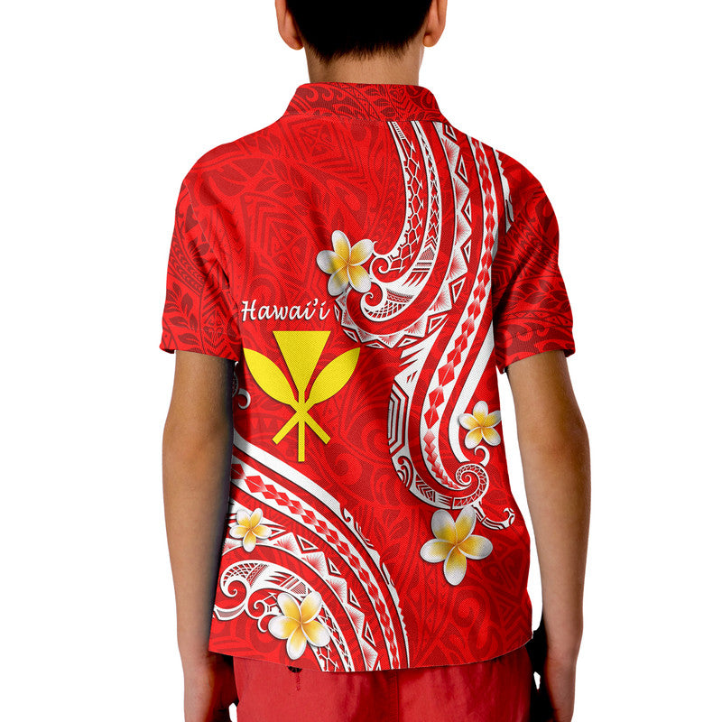 Hawaii Polo Shirt Red Polynesian Line Style - Wonder Print Shop