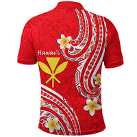 Hawaii Polo Shirt Red Polynesian Line Style - Wonder Print Shop