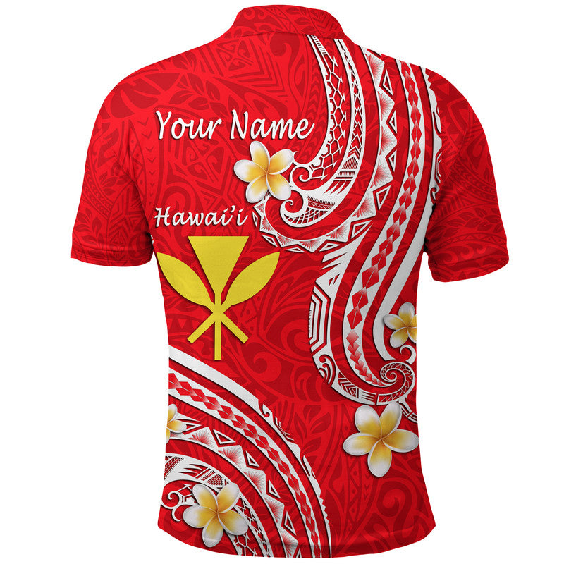 Custom Hawaii Polo Shirt Red Polynesian Line Style - Wonder Print Shop