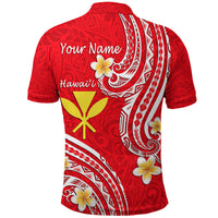 Custom Hawaii Polo Shirt Red Polynesian Line Style - Wonder Print Shop