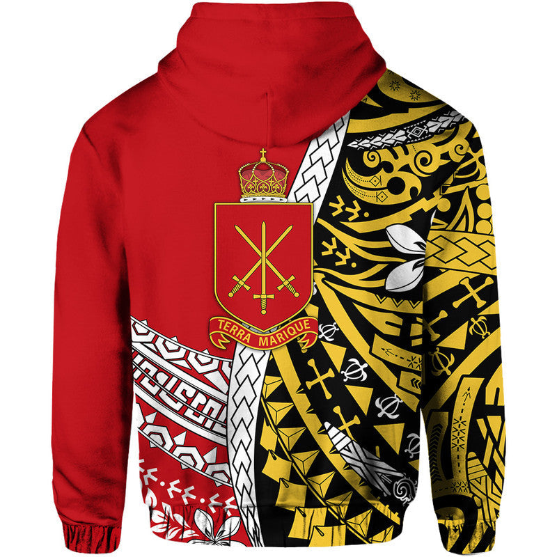 Custom Personalised Tonga Terra Marique Hoodie Red Polynesian Minimalist Style - Wonder Print Shop