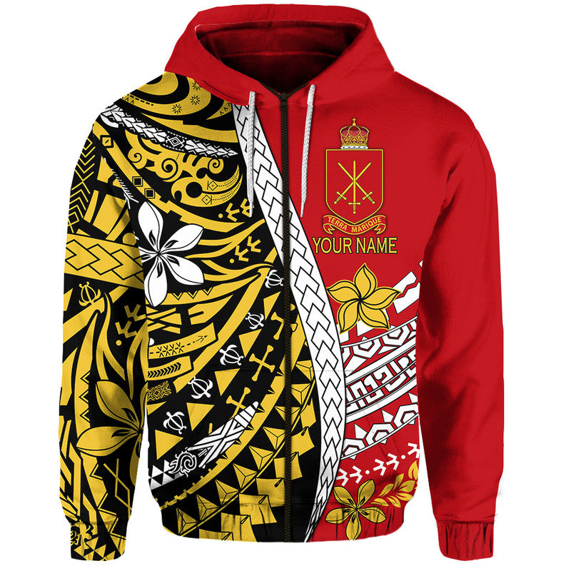 Custom Personalised Tonga Terra Marique Hoodie Red Polynesian Minimalist Style - Wonder Print Shop