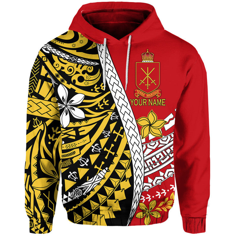 Custom Personalised Tonga Terra Marique Hoodie Red Polynesian Minimalist Style - Wonder Print Shop