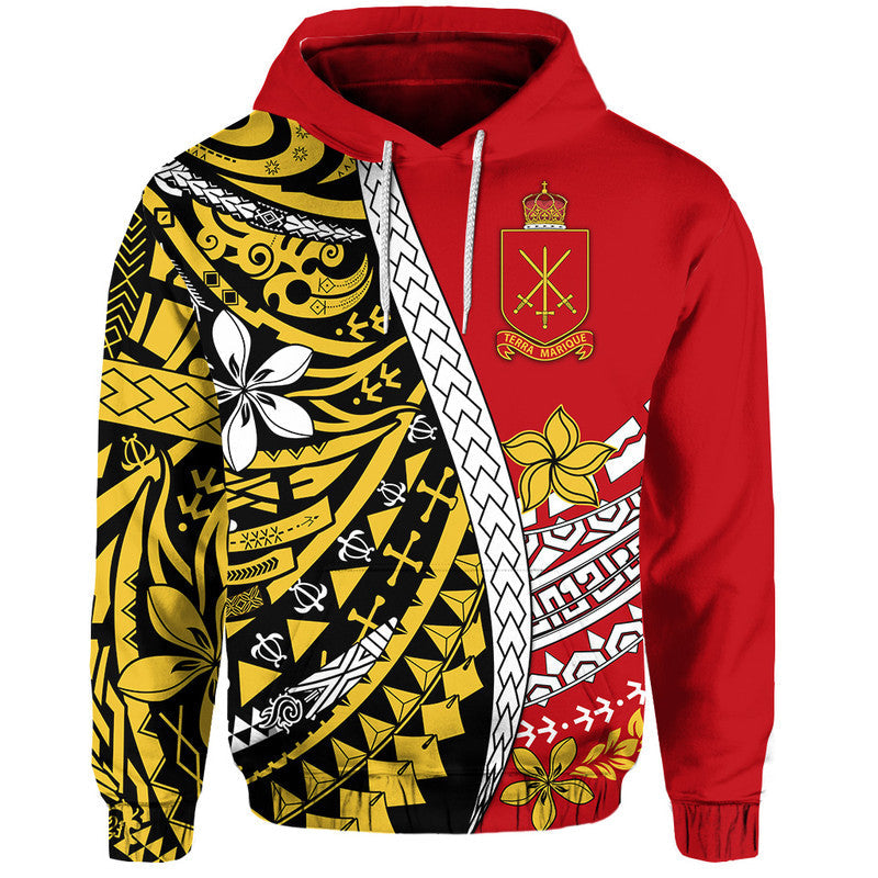 Tonga Terra Marique Hoodie Red Polynesian Minimalist Style - Wonder Print Shop