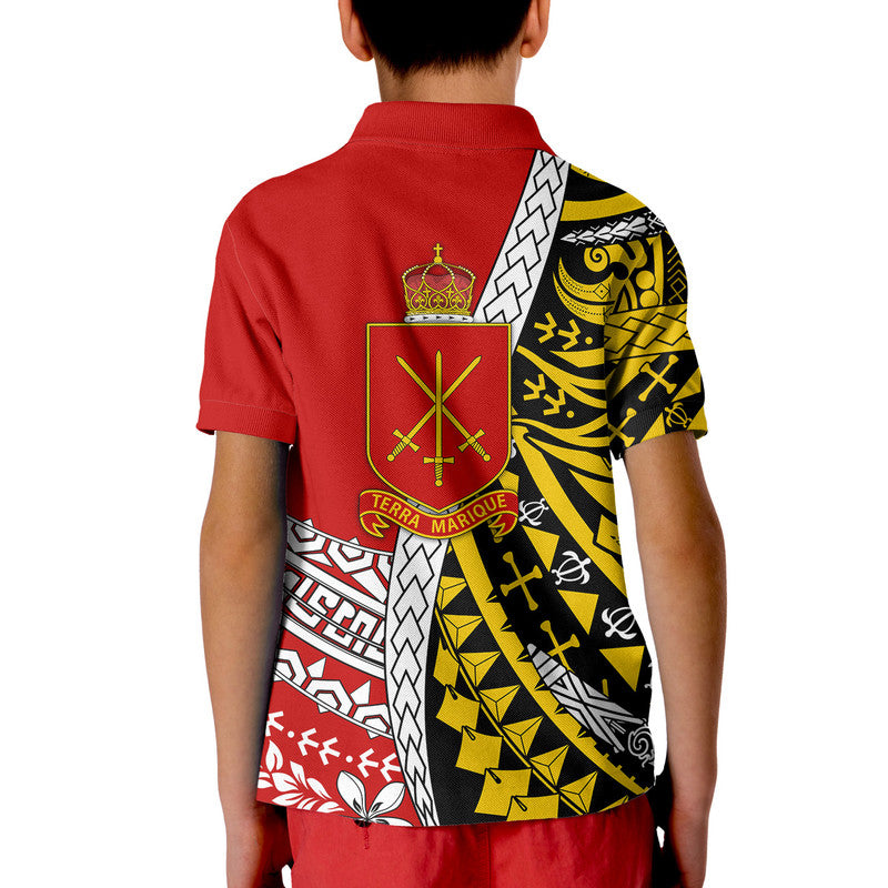 Tonga Terra Marique Polo Shirt Red Polynesian Minimalist Style - Wonder Print Shop