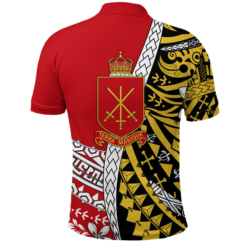 Tonga Terra Marique Polo Shirt Red Polynesian Minimalist Style - Wonder Print Shop