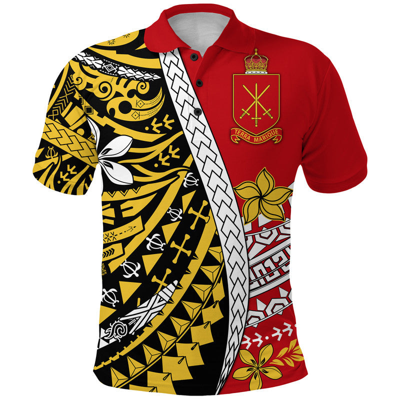 Tonga Terra Marique Polo Shirt Red Polynesian Minimalist Style - Wonder Print Shop