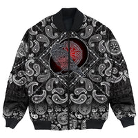 Viking Bomber Jacket Reven Triskele with Bandana Paisley Style RLT12 - Wonder Print Shop