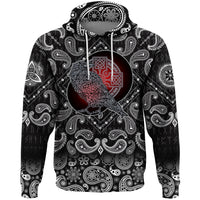 Viking Hoodie Reven Triskele with Bandana Paisley Style RLT12 - Wonder Print Shop
