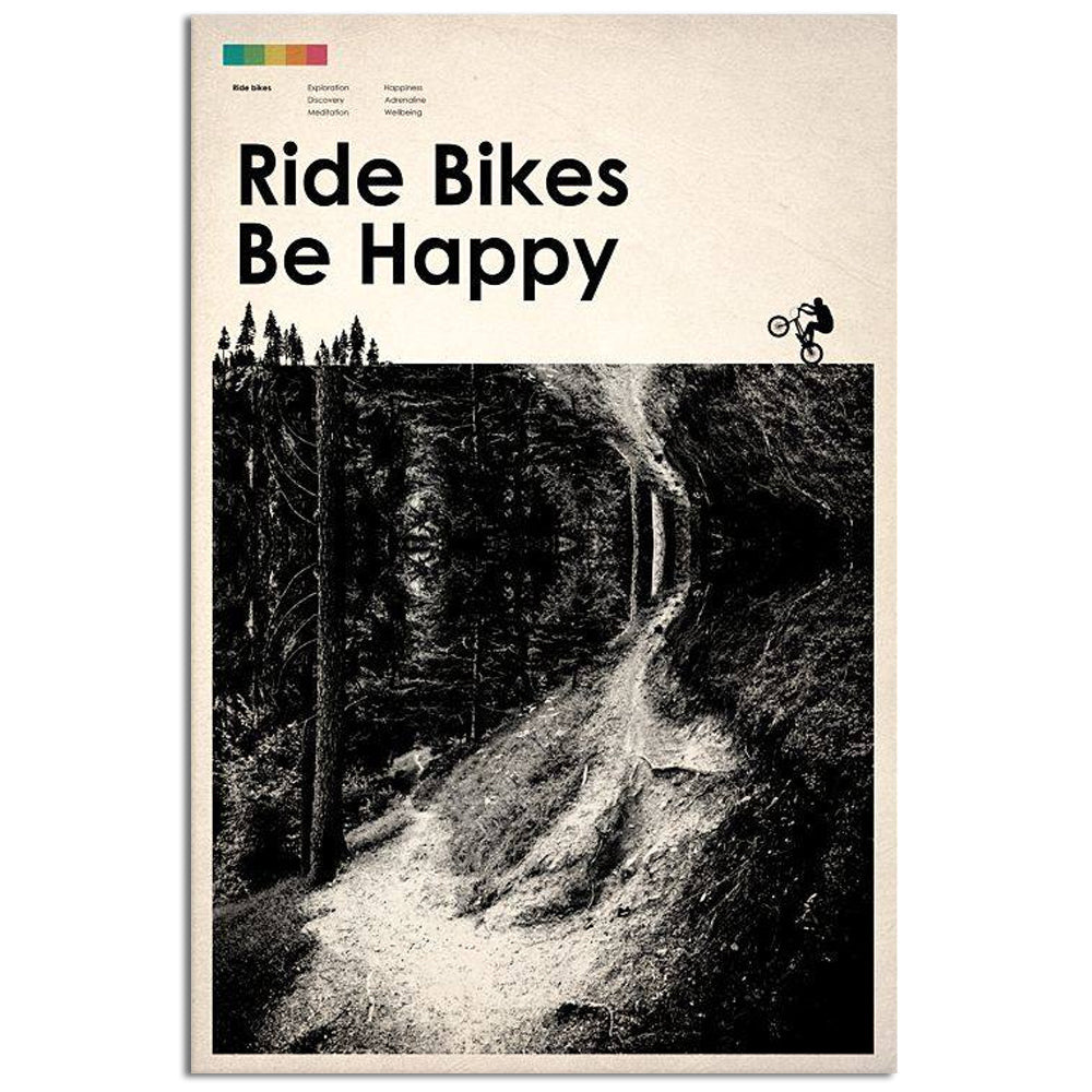 bike-ride-bikes-be-happy-vertical-poster