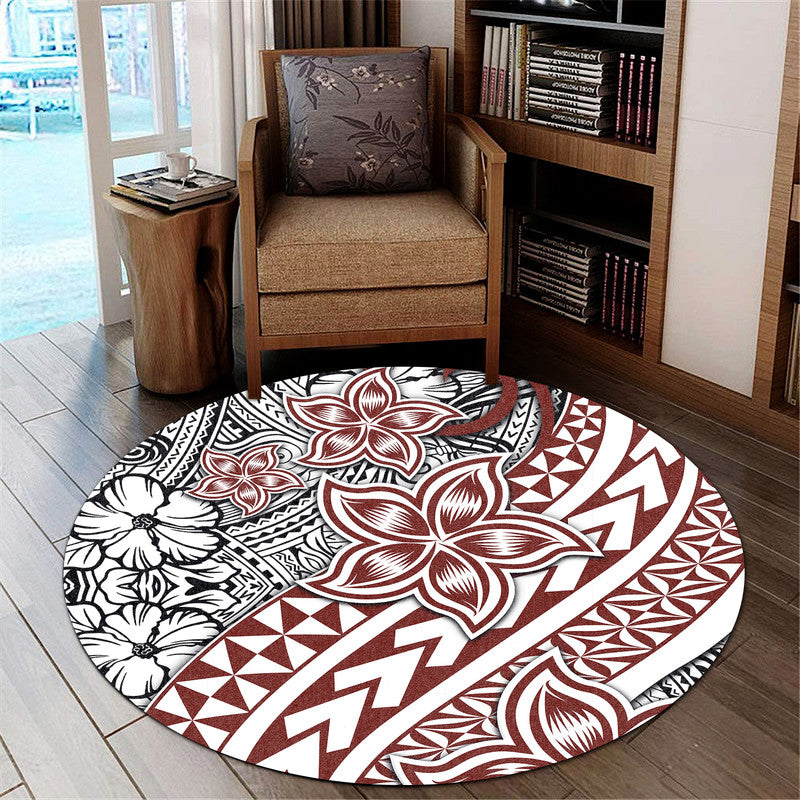 traditional-polynesian-tribal-tattoo-retro-round-carpet