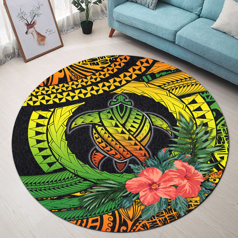 polynesian-turtle-round-carpet-circle-turtle-hibiscus-reggae