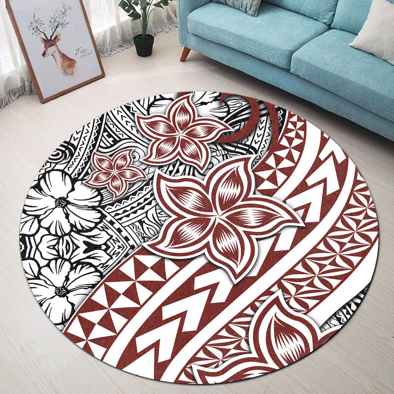 traditional-polynesian-tribal-tattoo-retro-round-carpet