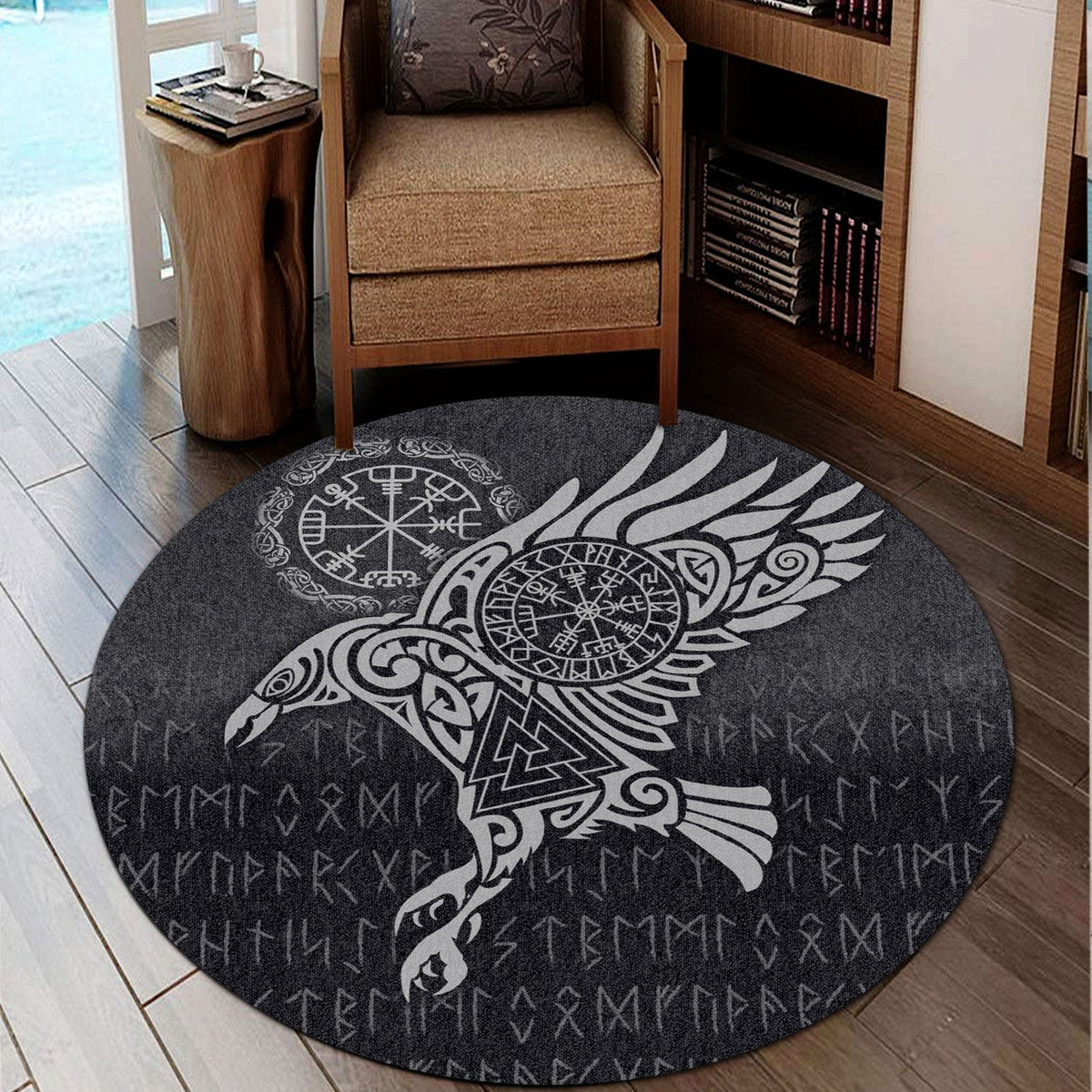 viking-round-carpet-raven-vegvisir-tattoo-special-version-round-carpet