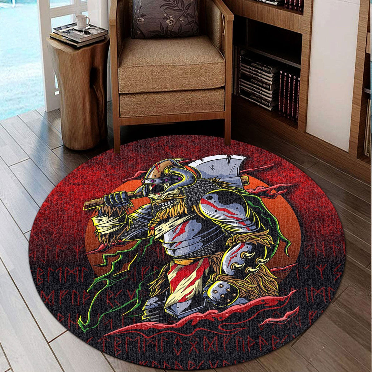 viking-round-carpet-samurai-viking-warrior-ronin-berserk-armor-axe-round-carpet