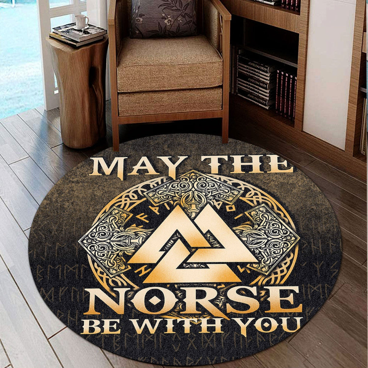 viking-round-carpet-may-the-norse-be-with-you-viking-gold-version-round-carpet