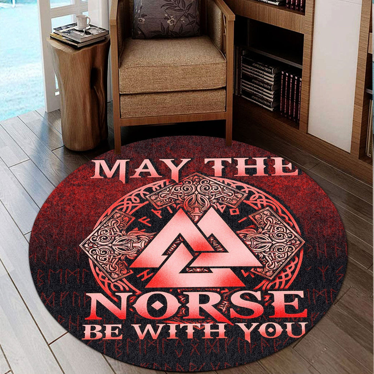 viking-round-carpet-may-the-norse-be-with-you-viking-red-version-round-carpet
