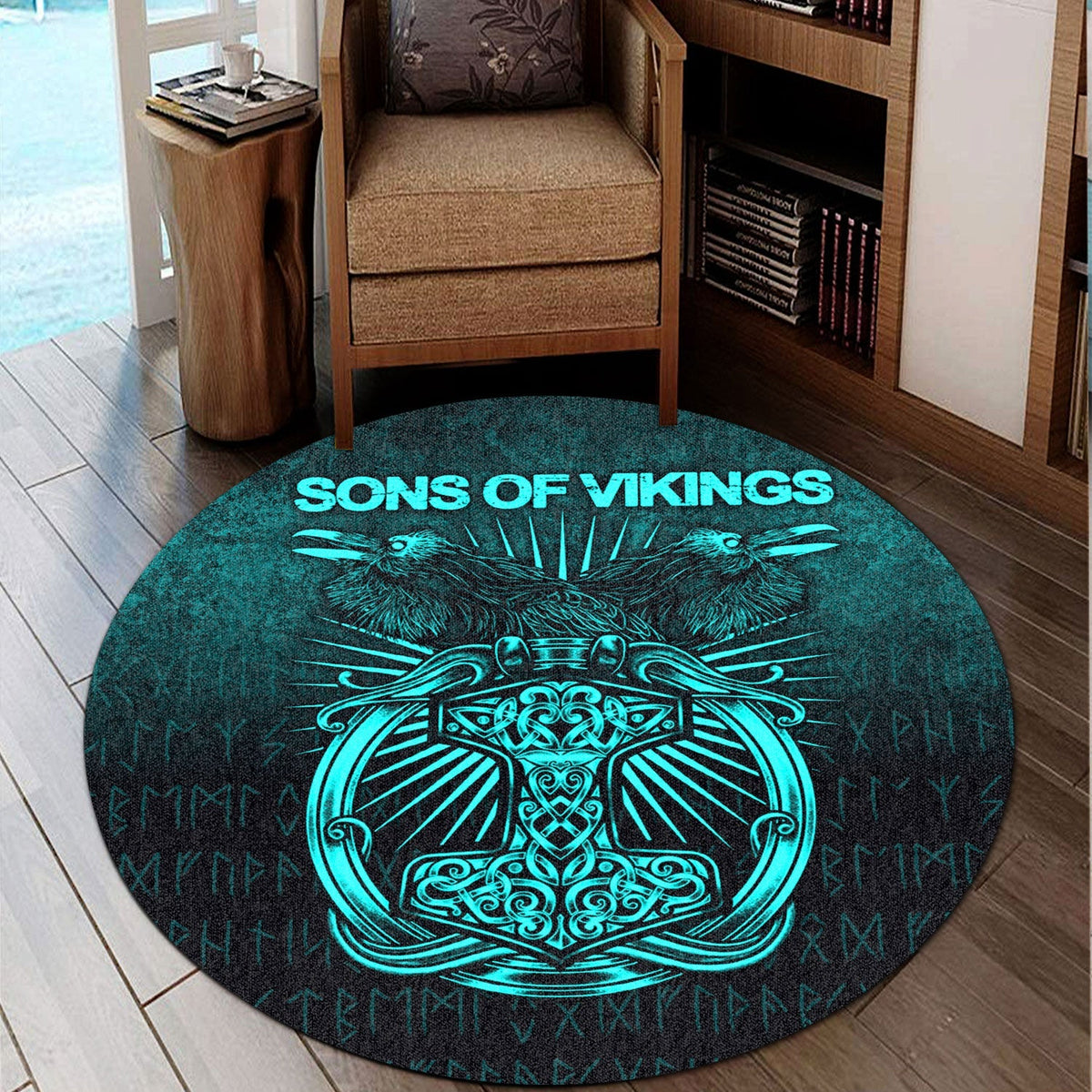 viking-round-carpet-vikings-ravens-mjolnir-cyan-version-round-carpet