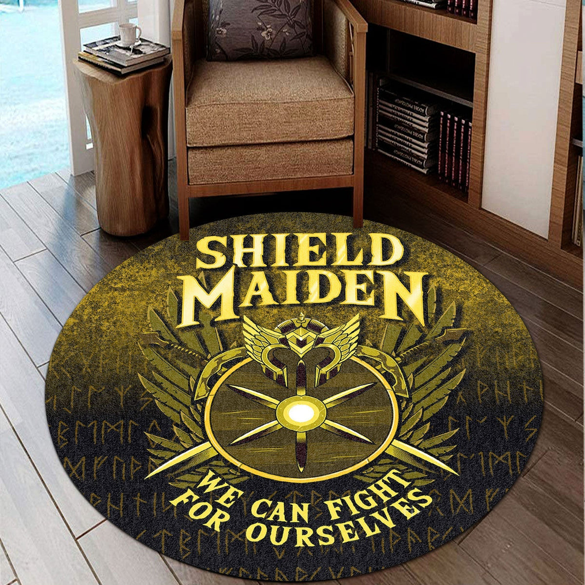 viking-round-carpet-shield-maiden-we-can-fight-for-ourselves-round-carpet