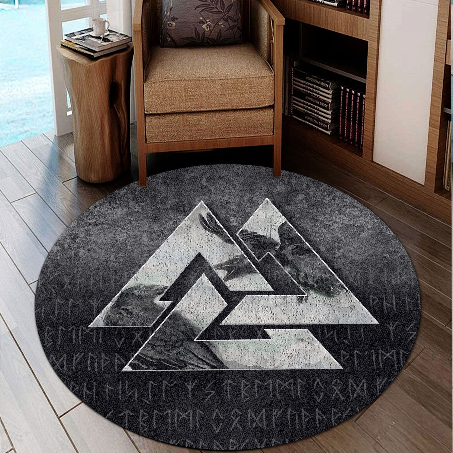 viking-round-carpet-huginn-muninn-ravens-from-odin-viking-round-carpet
