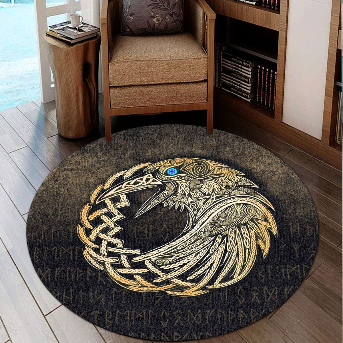 viking-round-carpet-vikings-raven-gold-version-round-carpet