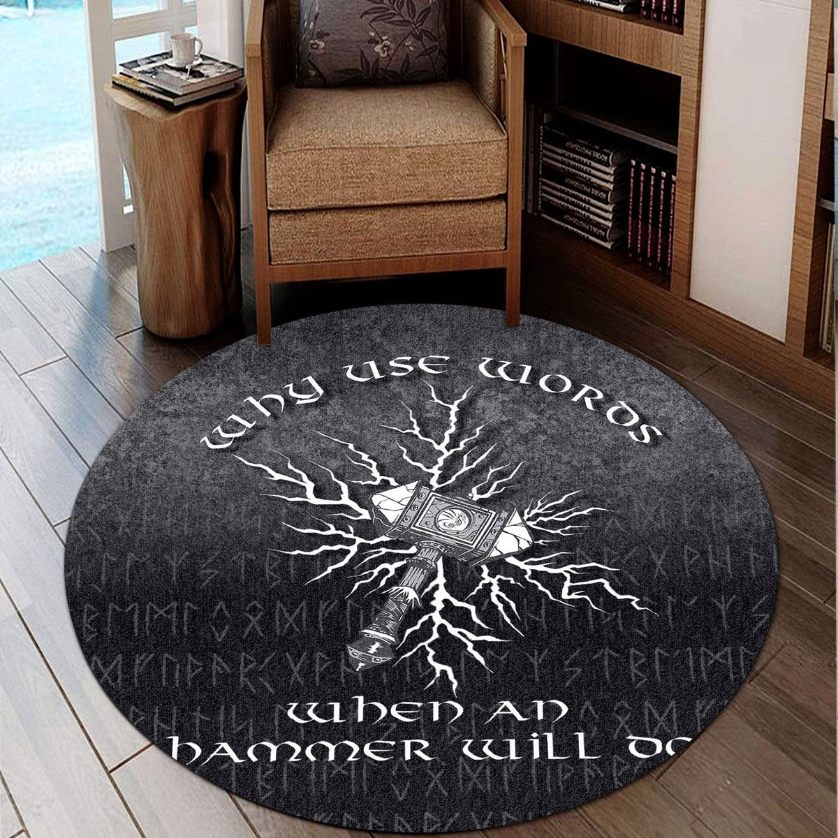 viking-round-carpet-why-use-words-when-an-hammer-will-do-round-carpet