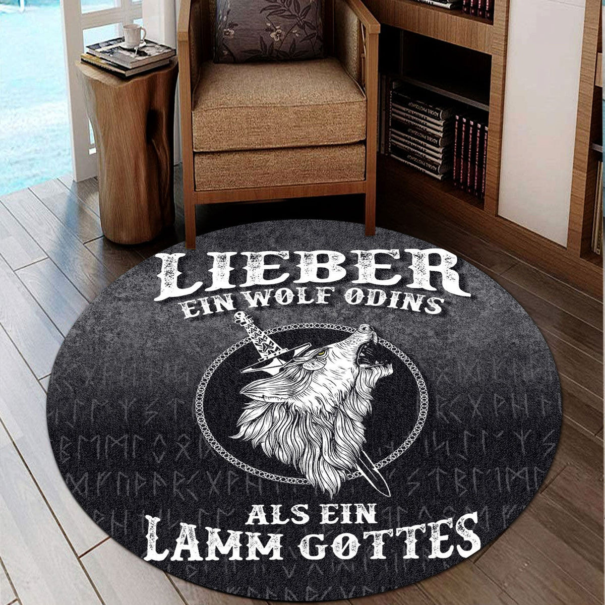 viking-round-carpet-lieber-ein-wolf-odins-als-ein-lamm-gottes-round-carpet