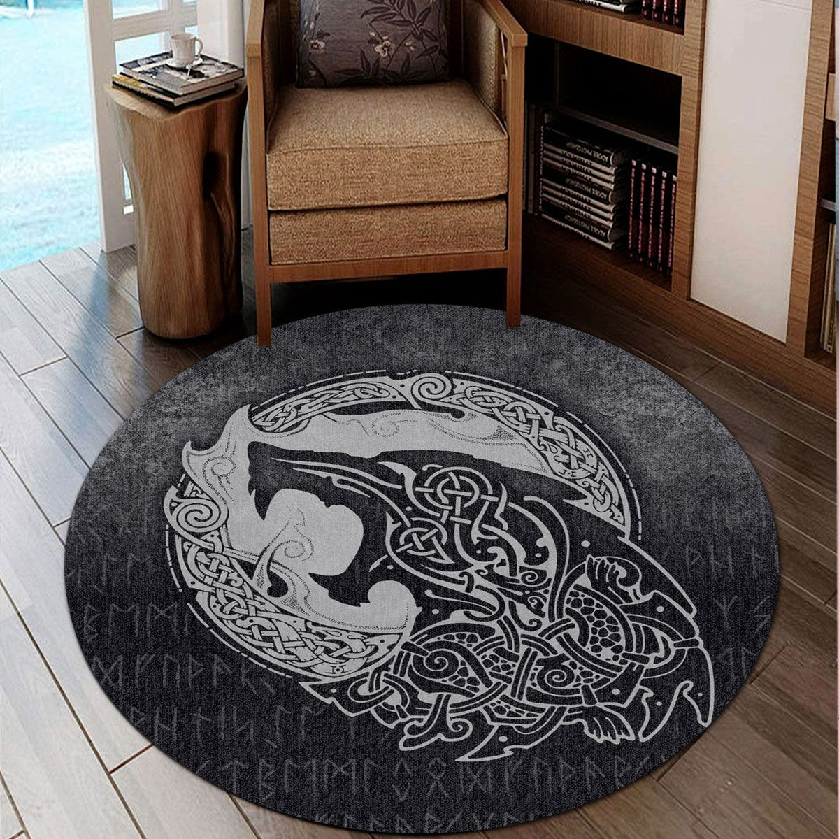 viking-round-carpet-fenrir-viking-3d-tattoo-special-version-round-carpet