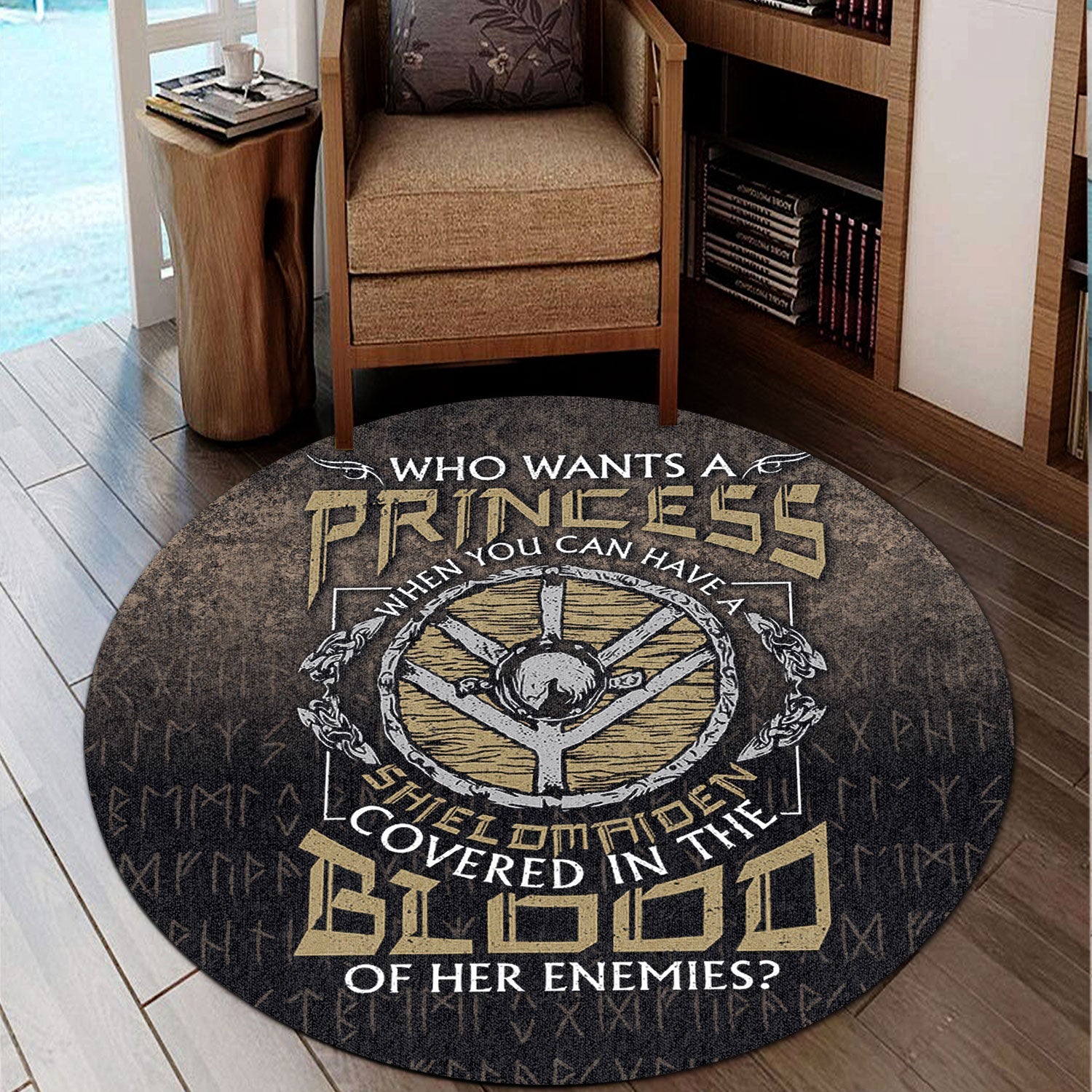 wonder-print-round-carpet-who-wants-a-princess-instead-of-a-shield-maiden-round-carpet